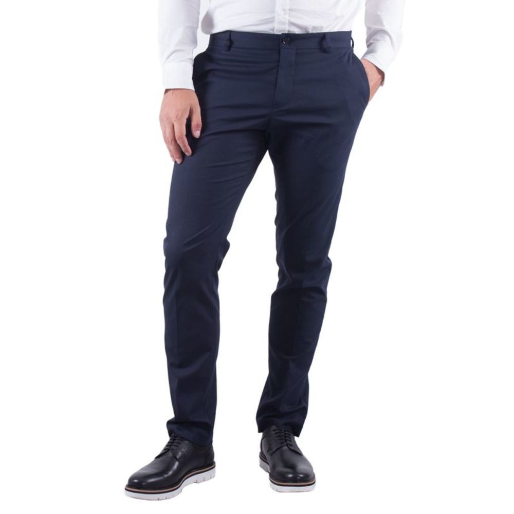 Selected Mens Blue Trousers with Zip and Button Fastening